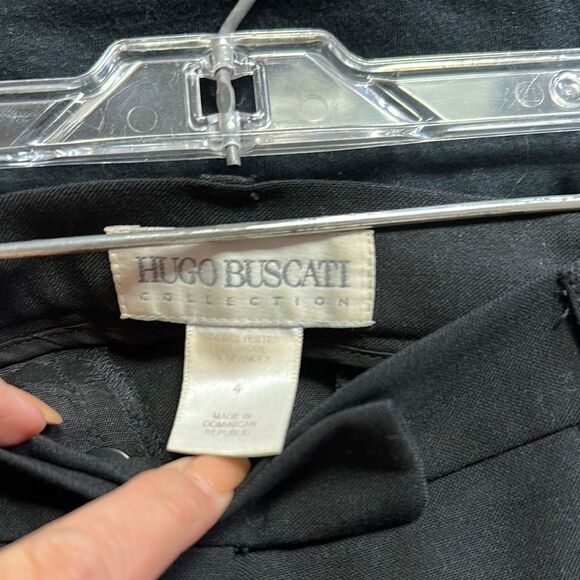 Hugo Buscati Black Dress Pants with Sleek Tailored Design - Picture 2 of 3